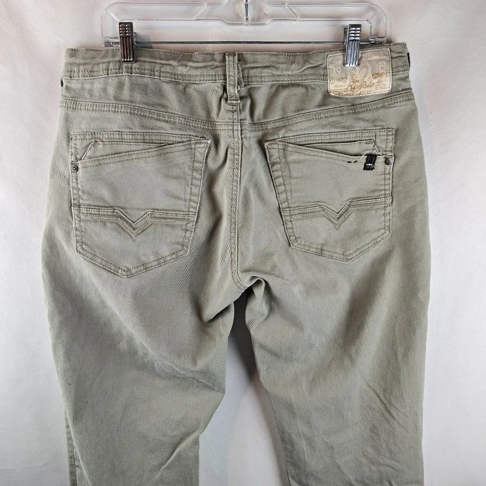 Buffalo David Bitton Jeans Mens 34x34 Beige Lucas-X ST Relaxed Straight Stretch